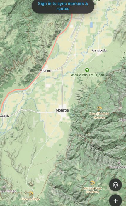 Flying sites near Monroe, Utah
